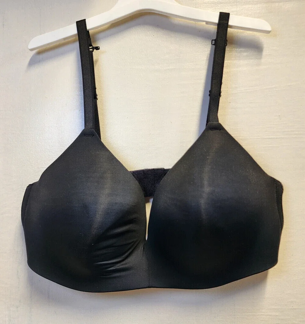 NWOT Auden Women's Black Wireless Lightly Line Bra Adjustable Straps Size 36D